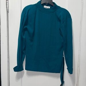Vintage Teal Long Sleeve Women's Top